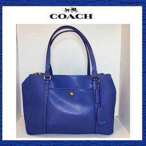 Coach Peyton Double Zip Purple Safiano Leather Bag